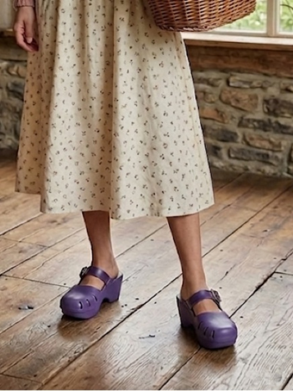 Dr. Scholl’s Purple Clogs Dance Clog Heels Size 7.5-8 Lightweight